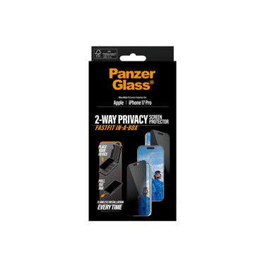 PanzerGlass Privacy UltraWide Fit Screen Protector with Fastfit in-a-box apple iPhone 17 Pro